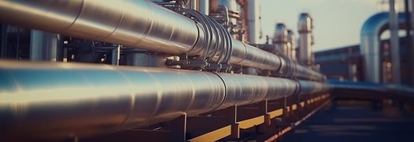 Energiatehtaan putkistoa